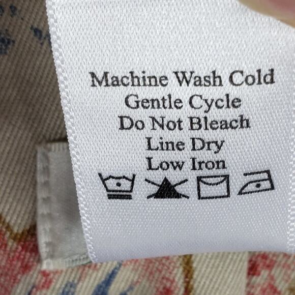 Coldwater Creek Blazer Women Petite Large Floral Cotton 3 button Jacket Cream - Picture 4 of 6